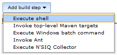 Add build step > Execute shell 그림